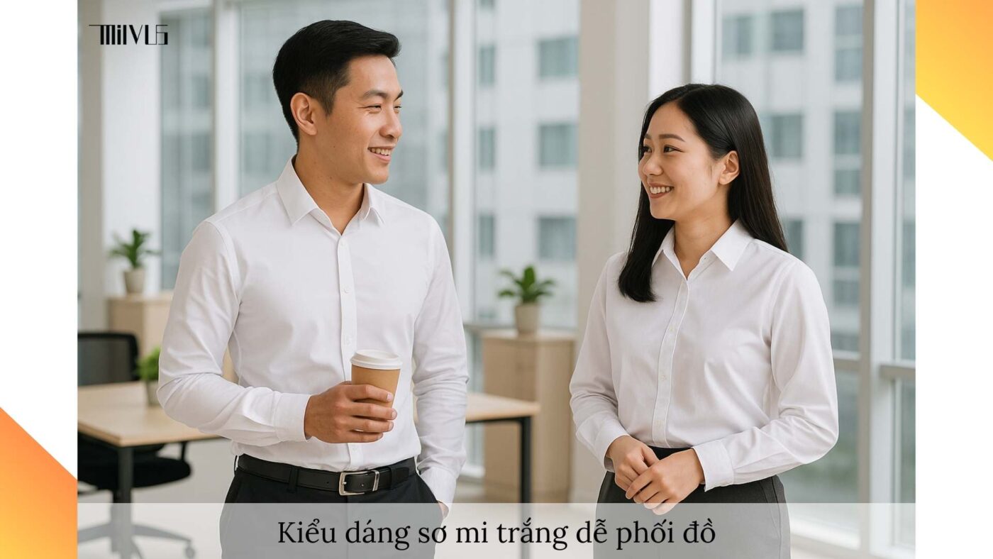 Áo sơ mi trắng cho người làm trong phòng lạnh – đa dạng kiểu dáng dễ phối đồ.
