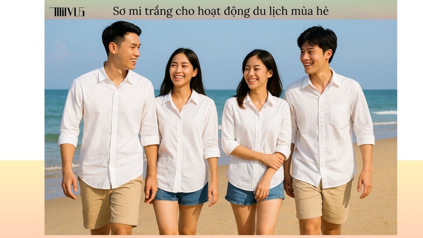 Áo sơ mi trắng cho người mặc ngoài trời nắng – thoải mái khi đi du lịch