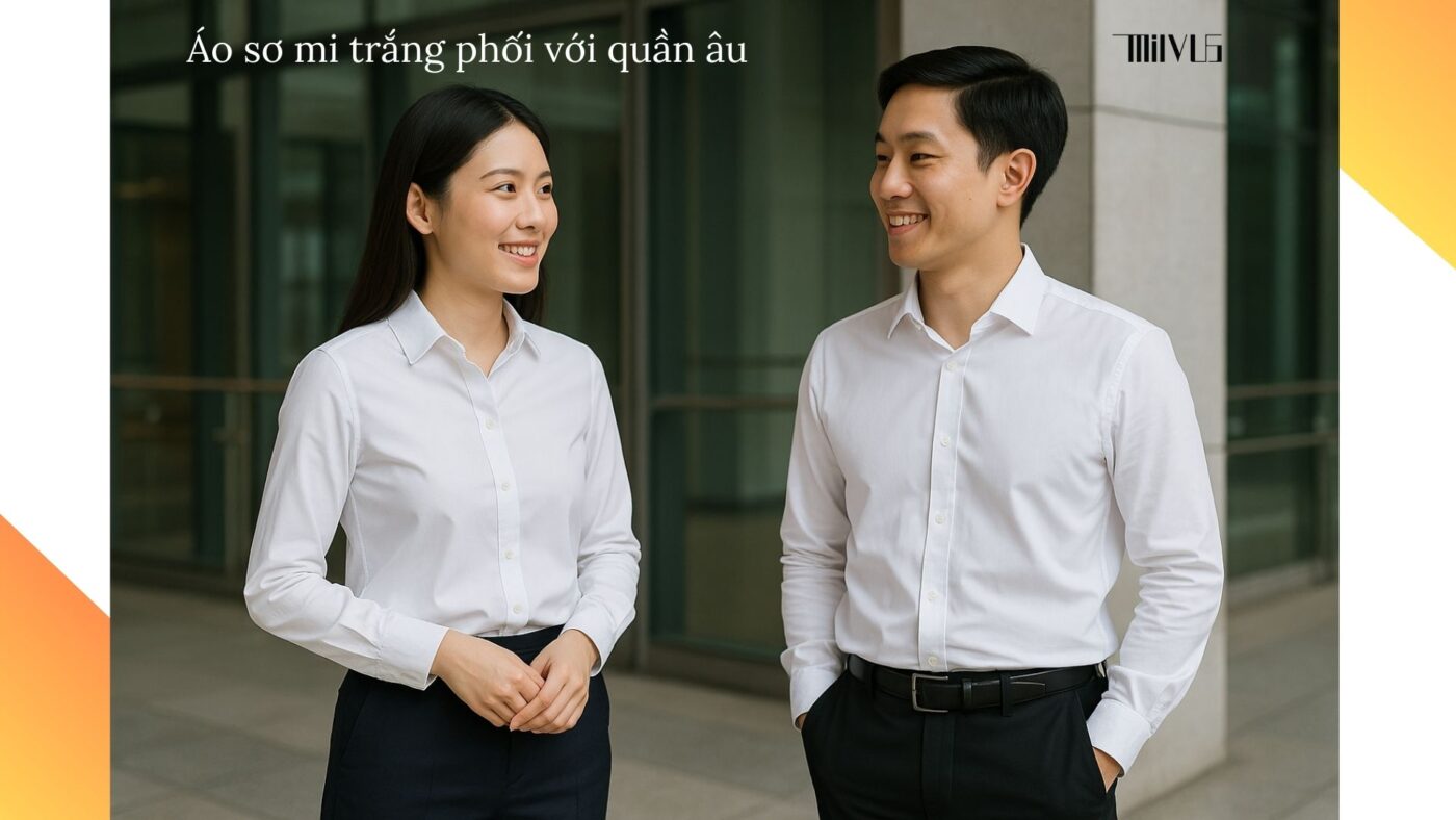 Áo sơ mi trắng cho người ngồi văn phòng lâu – thanh lịch và chuyên nghiệp.
