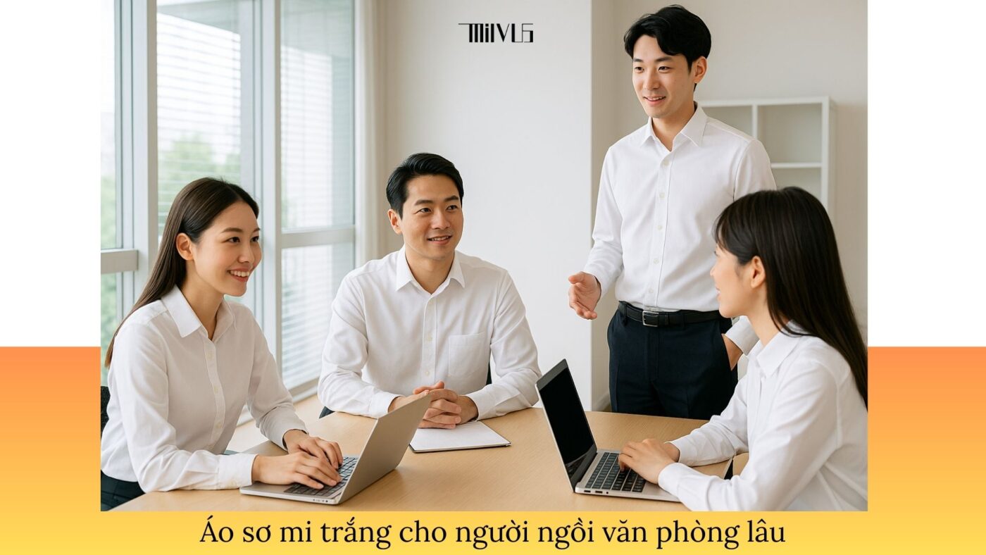 Áo sơ mi trắng cho người ngồi văn phòng lâu – phong cách, thoải mái và chuyên nghiệp