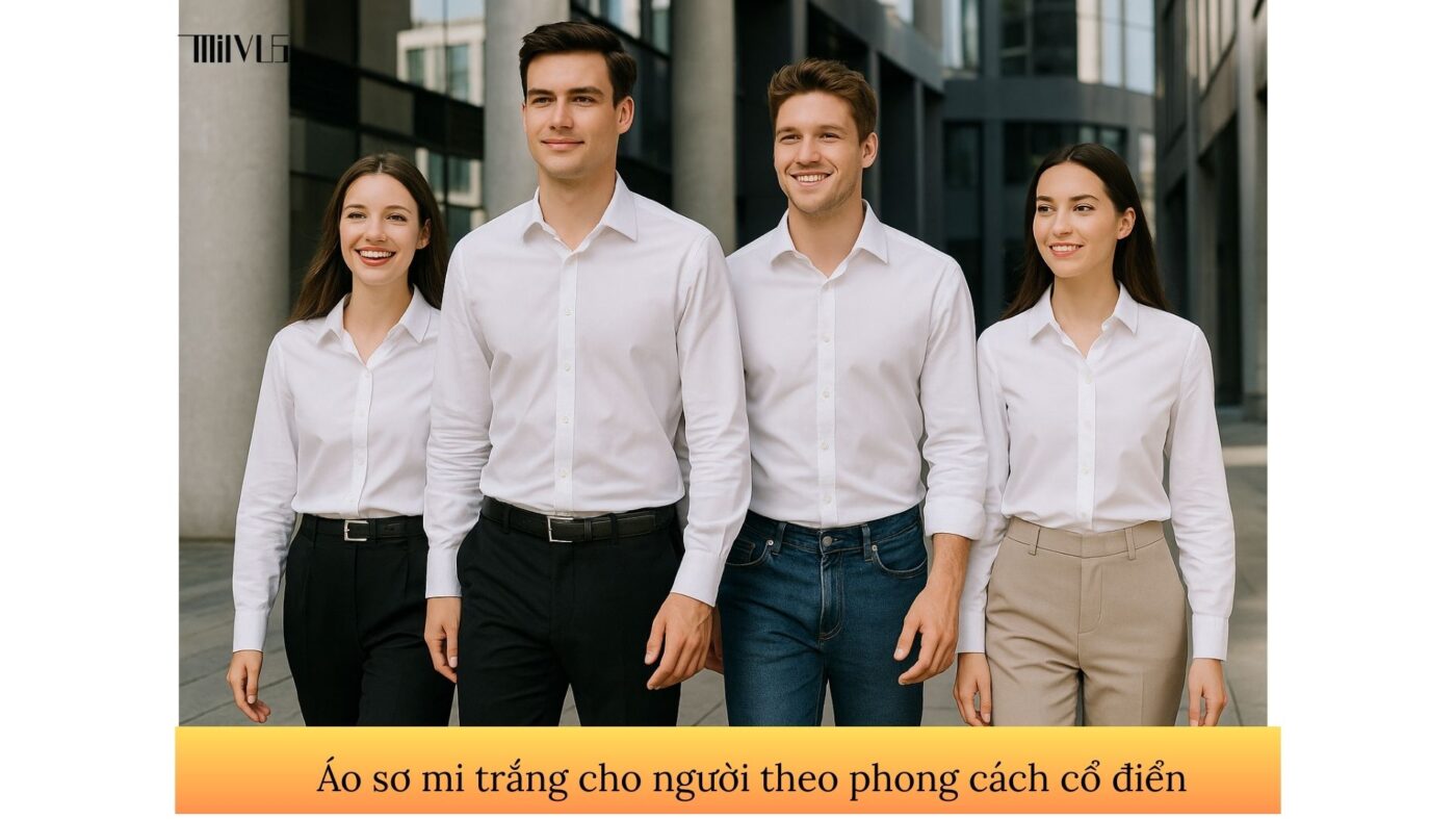 Áo sơ mi trắng cho người theo phong cách cổ điển