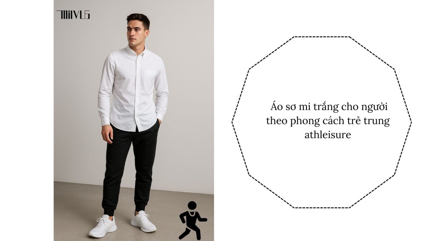 Áo sơ mi trắng cho phong cách athleisure