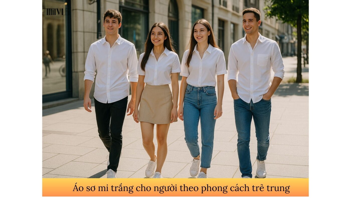 Áo sơ mi trắng cho người theo phong cách trẻ trung