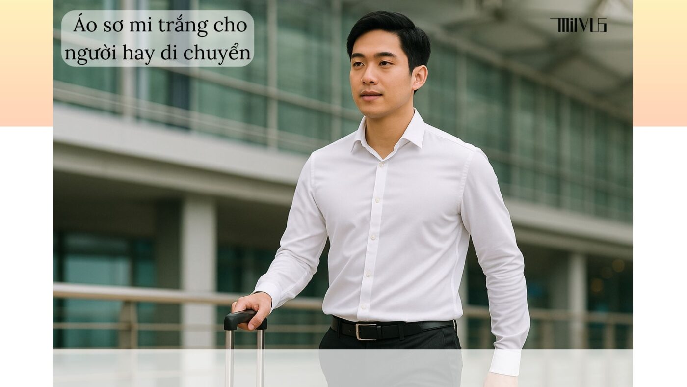 Áo sơ mi trắng cho người thích áo giữ phom lâu – gọn gàng, tiện lợi cho công tác