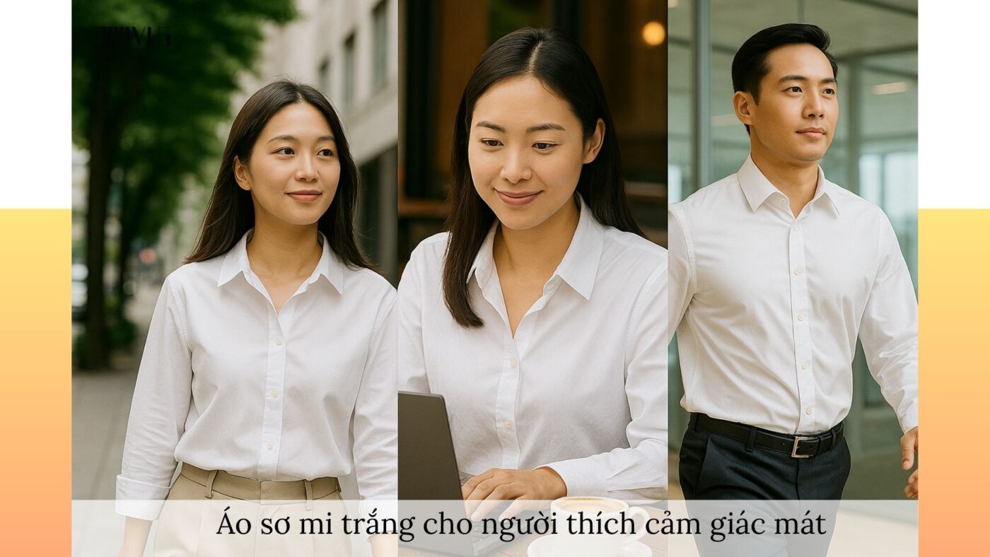 Áo sơ mi trắng cho người thích cảm giác mát – linh hoạt, thoáng mát, phù hợp nhiều hoàn cảnh.