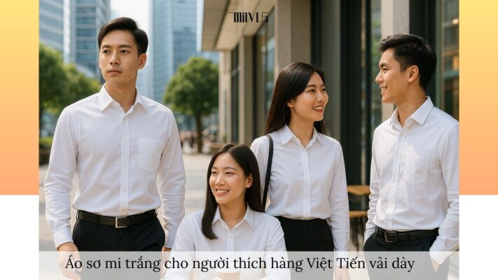 Áo sơ mi trắng cho người thích hàng Việt Tiến vải dày – bền đẹp, thoáng khí, thanh lịch cho thể thao và công sở