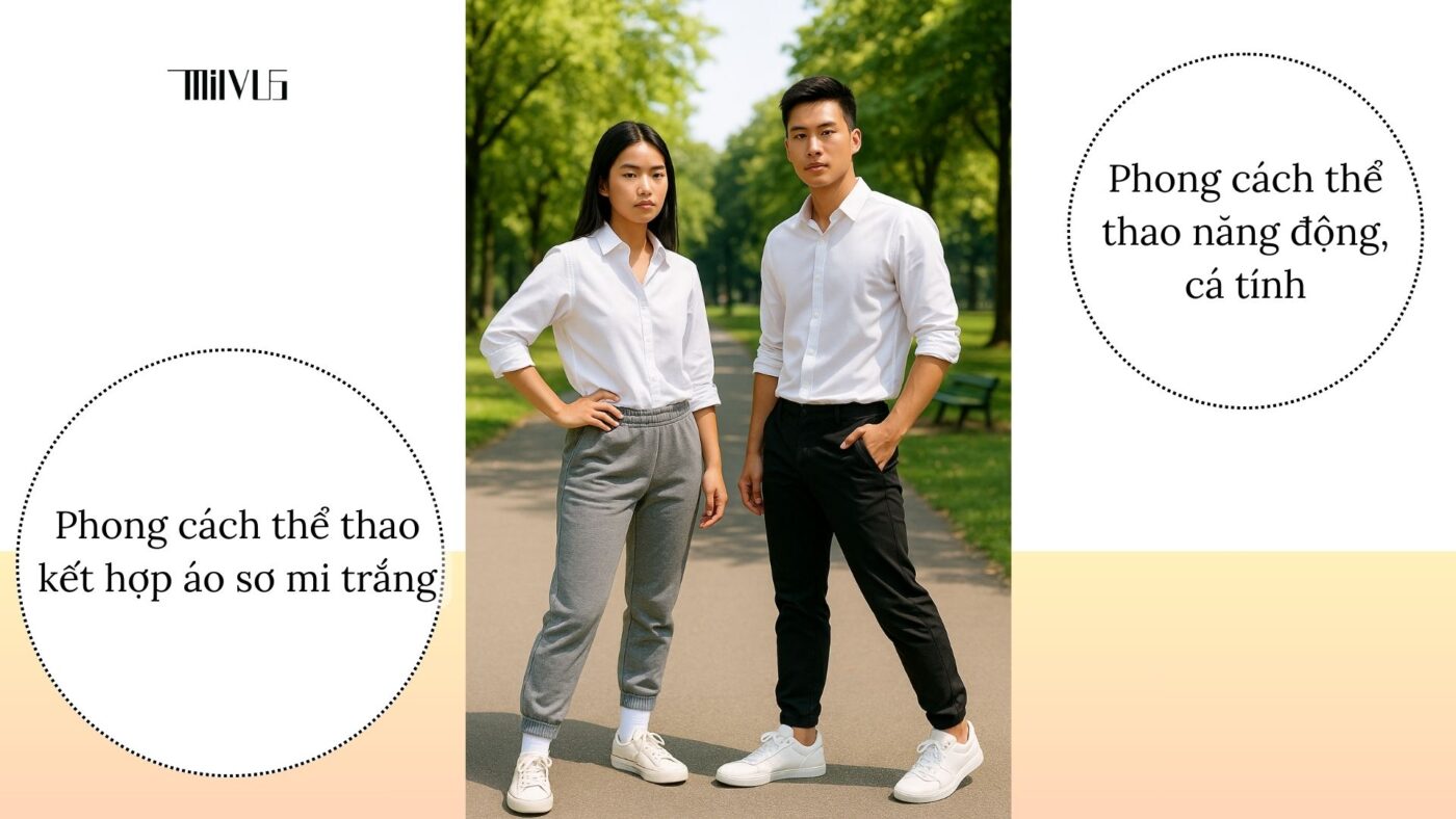 Áo sơ mi trắng local brand vải tốt – phối thể thao năng động, cá tính