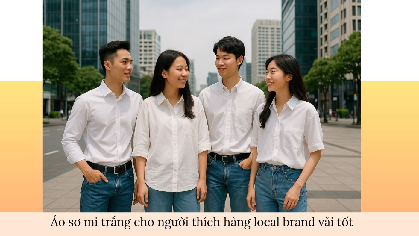 Áo sơ mi trắng cho người thích hàng local brand vải tốt – hiện đại, thanh lịch, đa phong cách