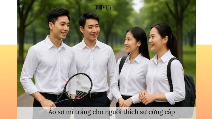 Áo sơ mi trắng cho người thích sự cứng cáp – phong cách thể thao, mạnh mẽ, hiện đại.