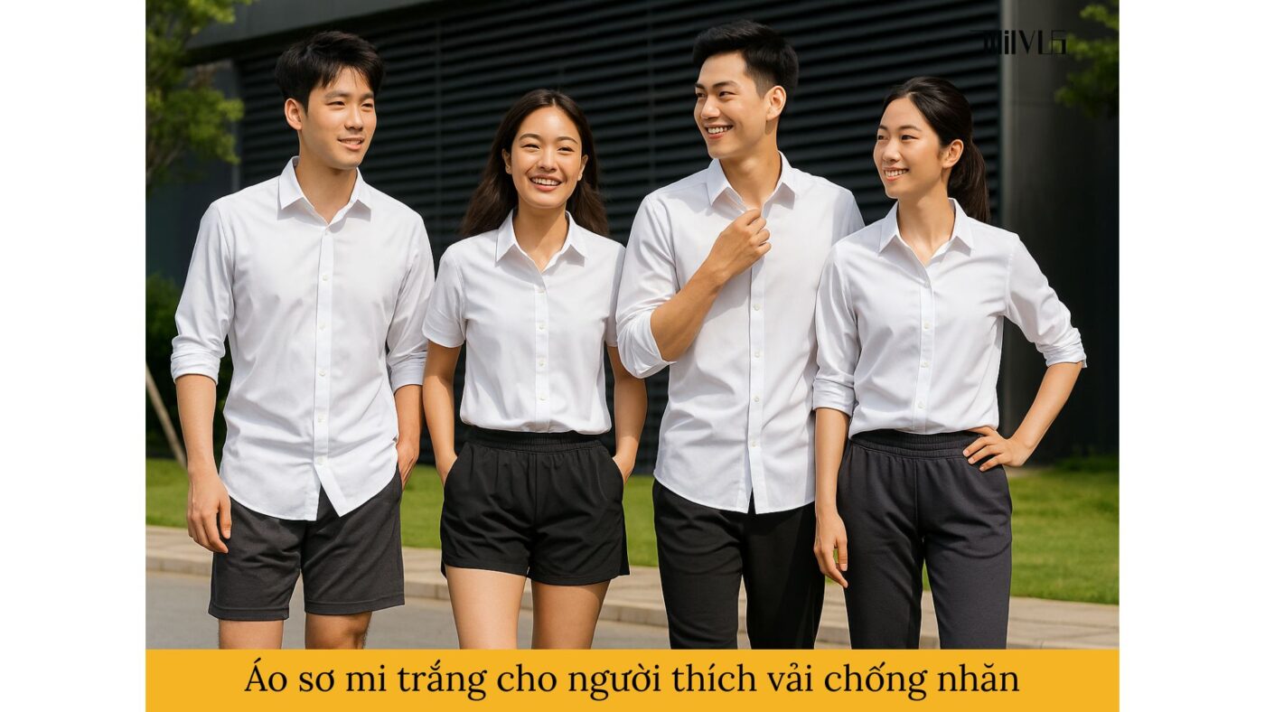 Áo sơ mi trắng cho người thích vải chống nhăn