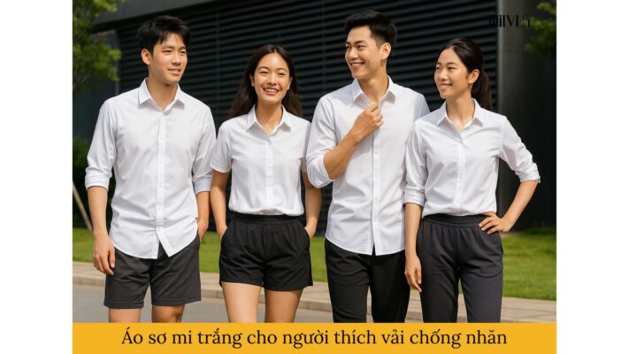 Áo sơ mi trắng cho người thích vải chống nhăn