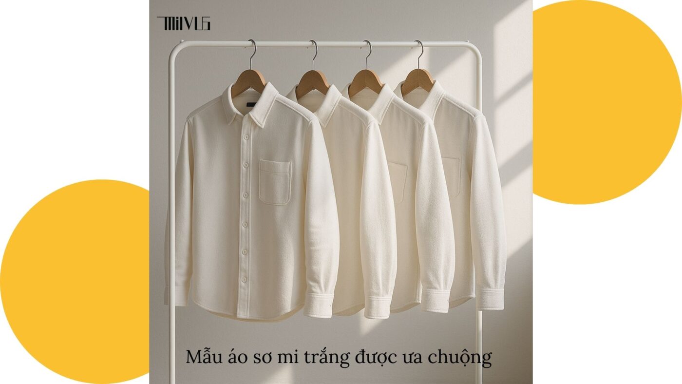 Mẫu áo sơ mi trắng cho người thích vải dày dặn mùa đông – đa dạng thiết kế.
