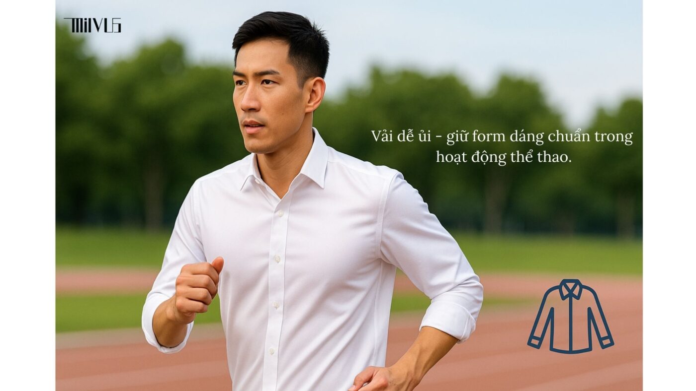 Áo sơ mi trắng dễ ủi và khả năng giữ form dáng