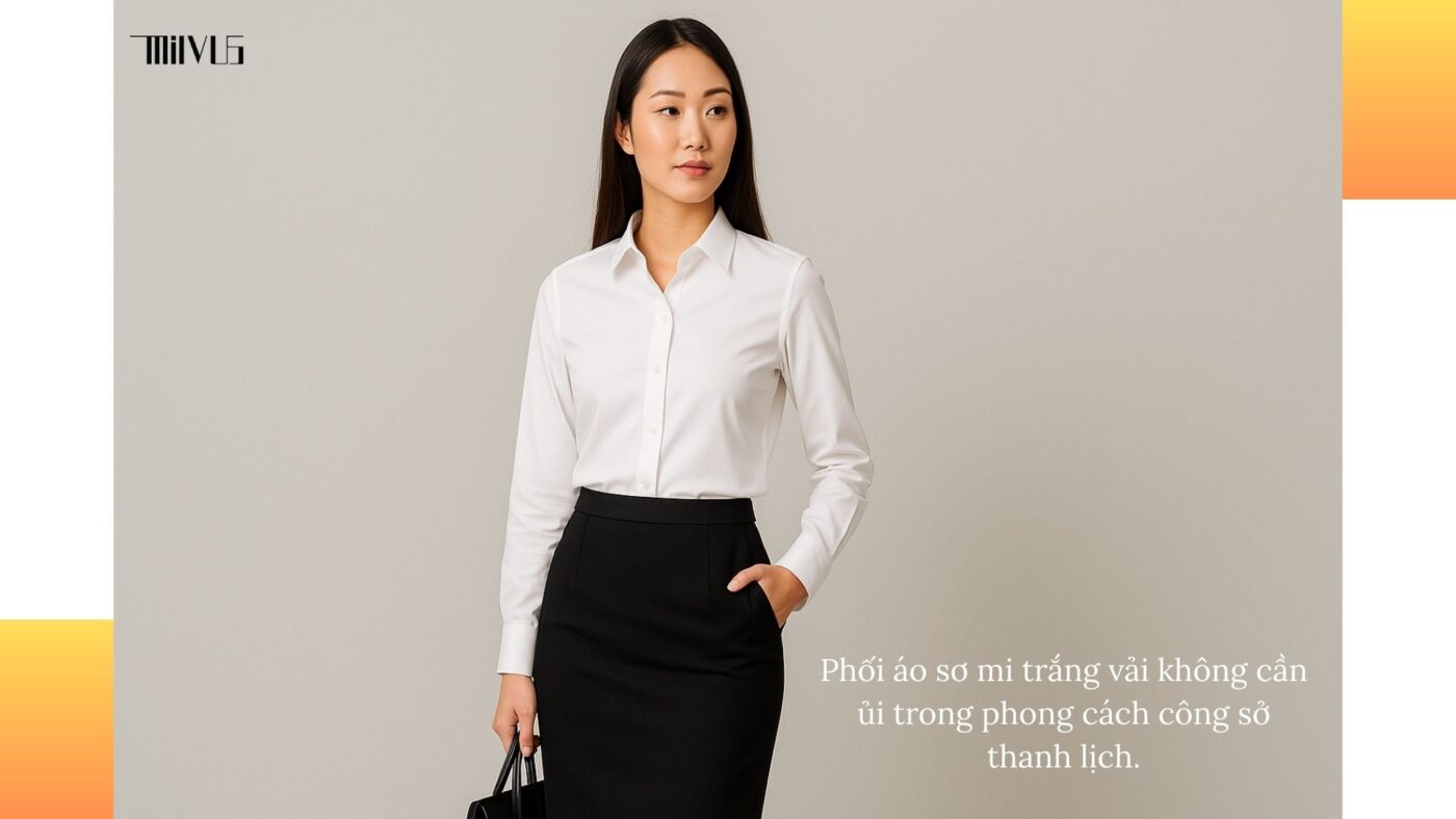 Cách phối áo sơ mi trắng trong phong cách công sở