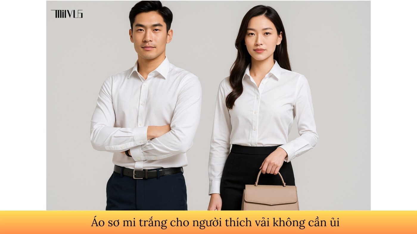 Áo sơ mi trắng cho người thích vải không cần ủi