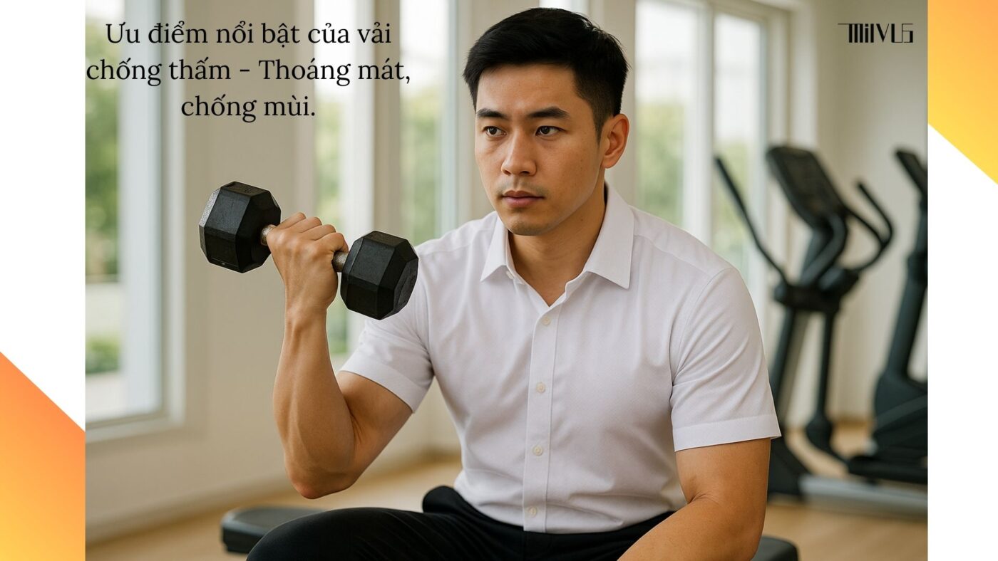 Áo sơ mi trắng vải không thấm mồ hôi – thoáng mát, chống mùi.