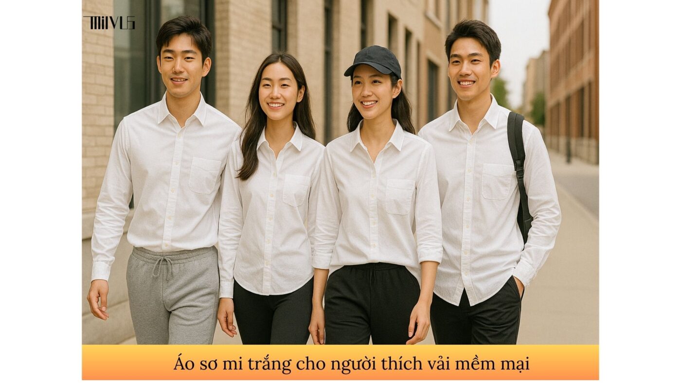 Áo sơ mi trắng cho người thích vải mềm mại