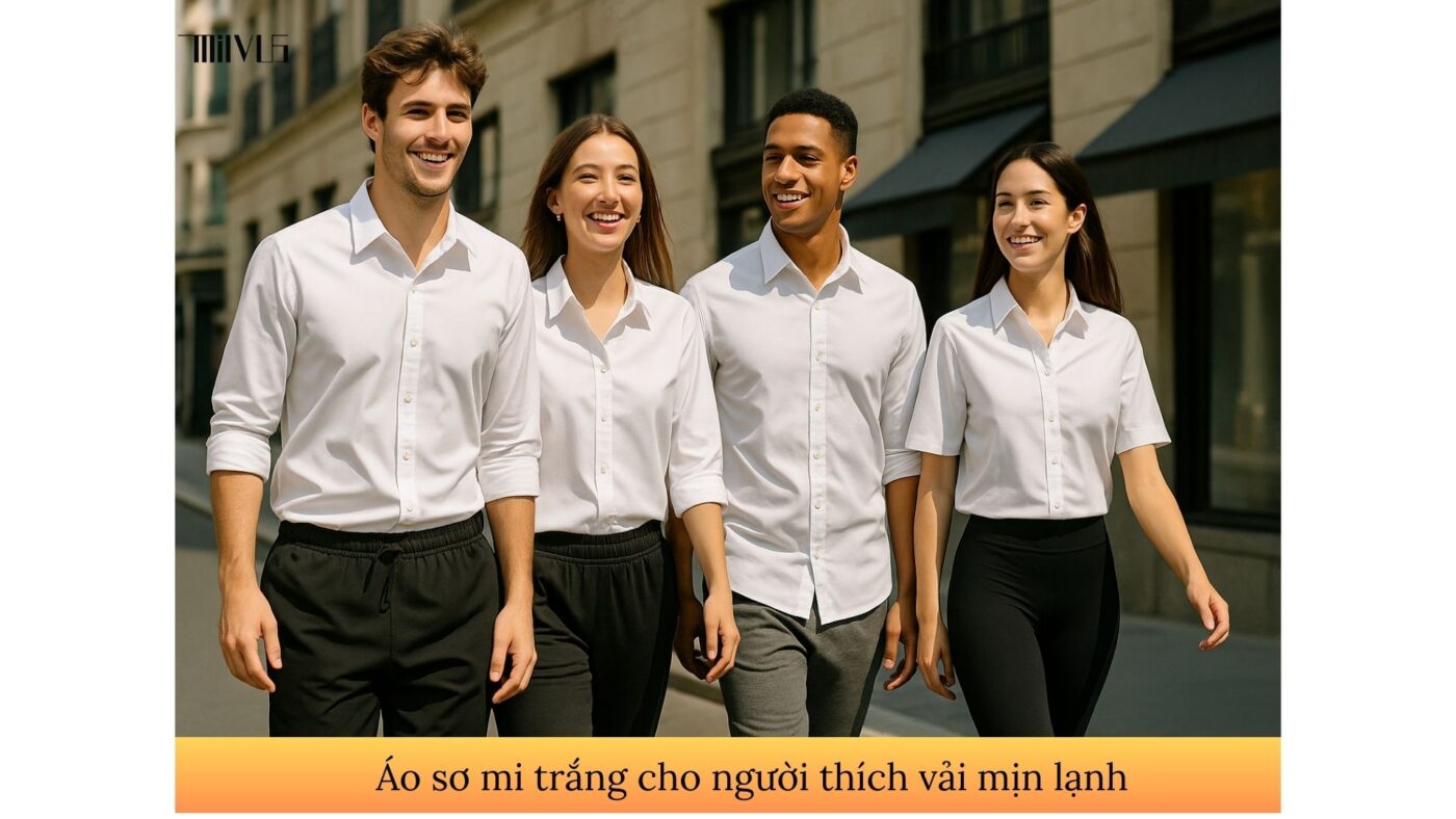 Áo sơ mi trắng cho người thích vải mịn lạnh
