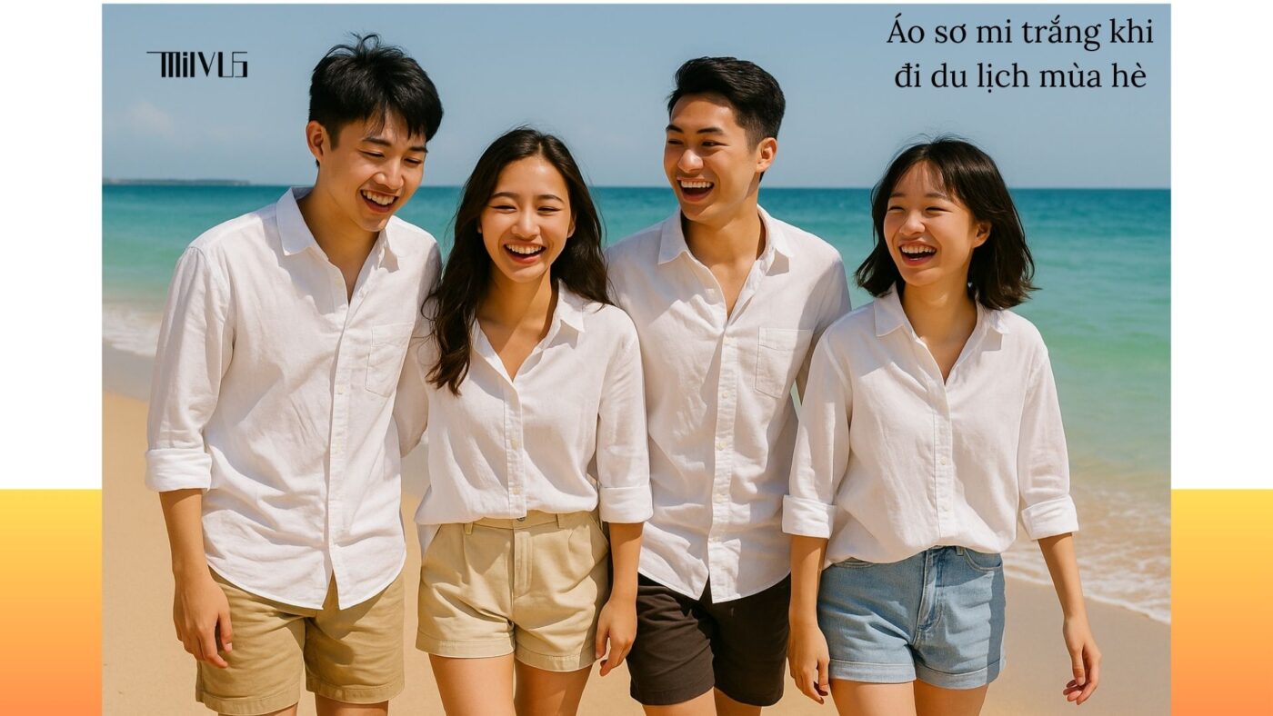 Áo sơ mi trắng cho người thích vải mỏng nhẹ mùa hè – lựa chọn lý tưởng khi du lịch