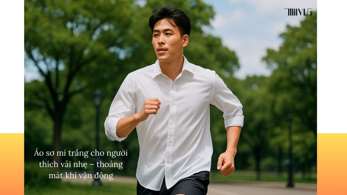 Áo sơ mi trắng cho người thích vải nhẹ – thoáng mát khi vận động