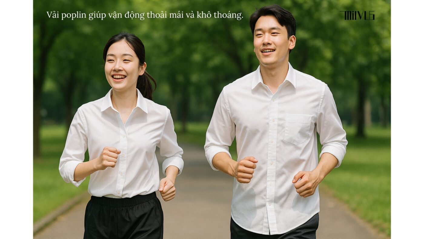 Độ thoáng mát của áo sơ mi poplin khi vận động