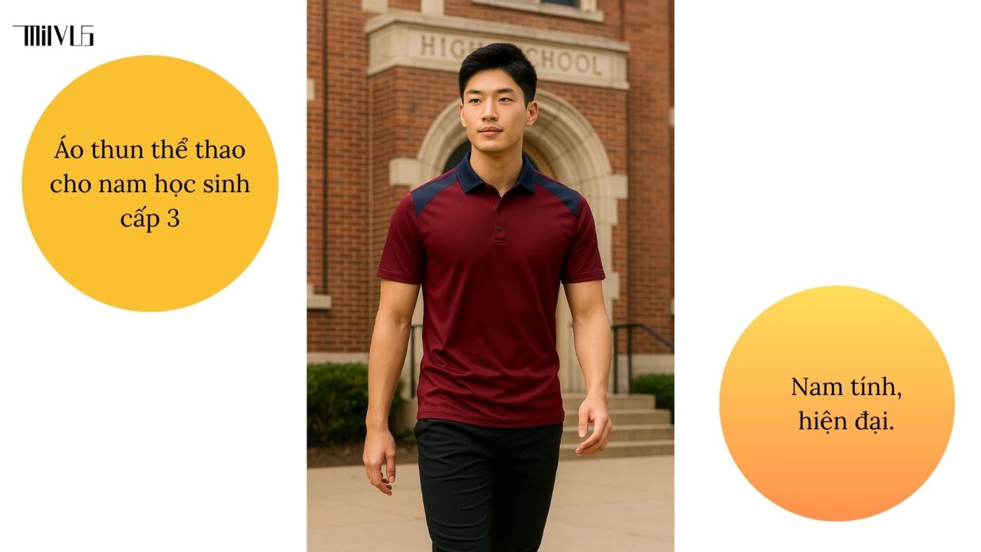 Áo thun thể thao cho nam học sinh cấp 3 – nam tính, hiện đại