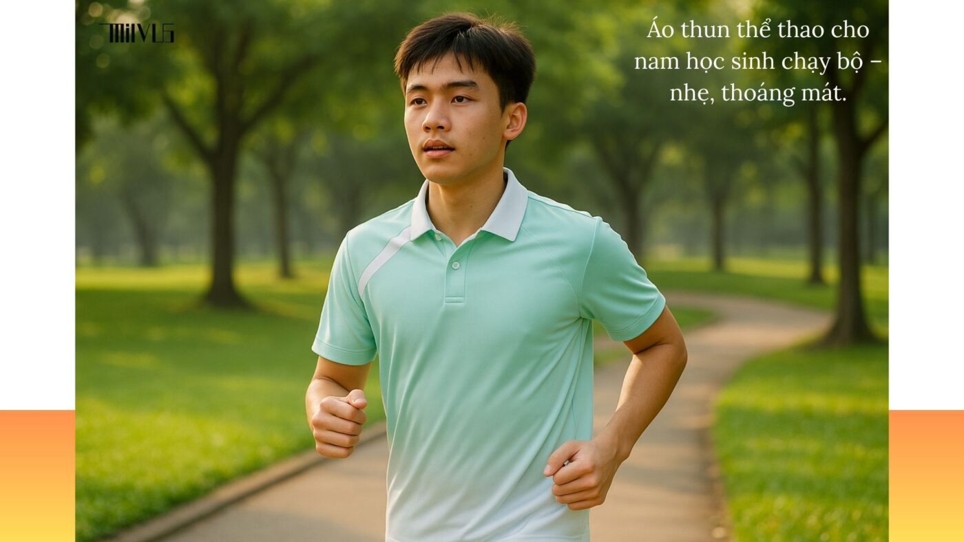Áo thun thể thao cho nam học sinh chạy bộ – nhẹ, thoáng mát.