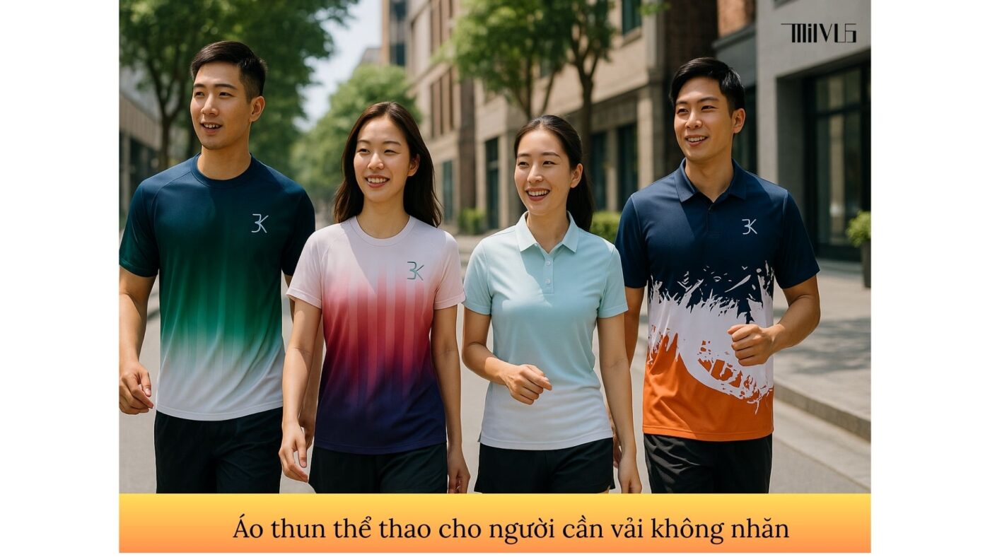 Áo thun thể thao cho người cần vải không nhăn