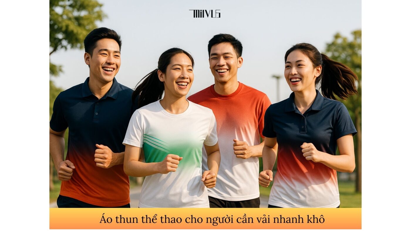 Áo thun thể thao cho người cần vải nhanh khô