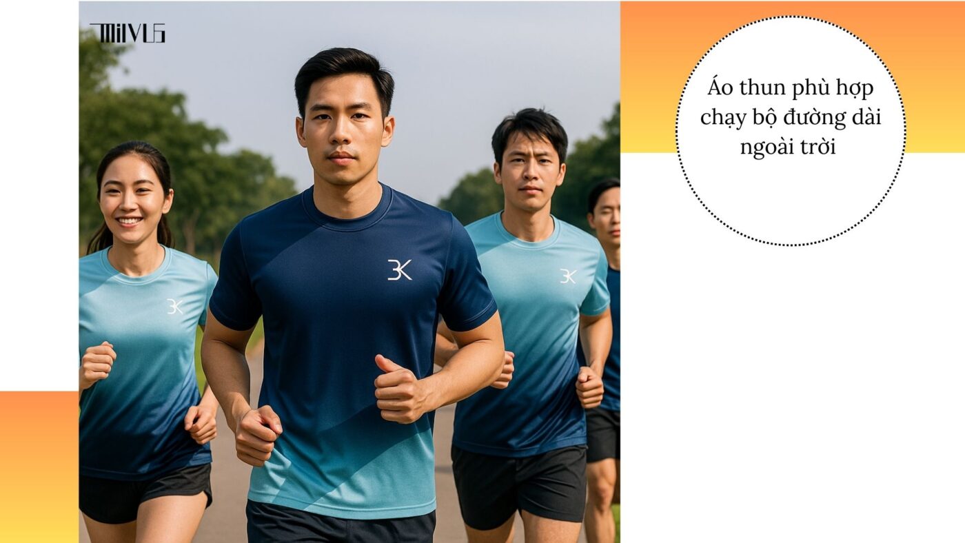Áo thun thể thao cho người cần vải thấm hút mồ hôi