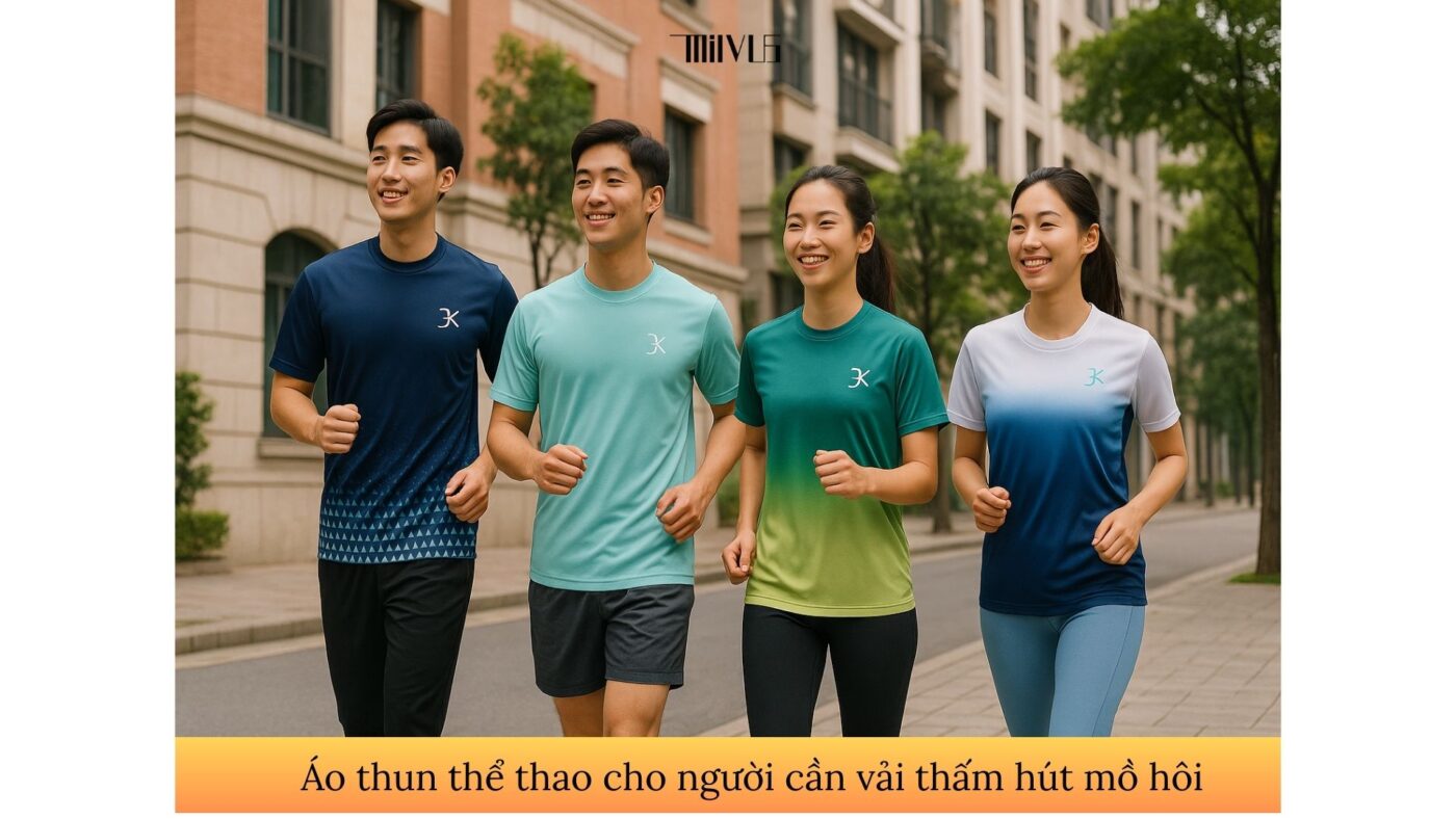 Áo thun thể thao cho người cần vải thấm hút mồ hôi