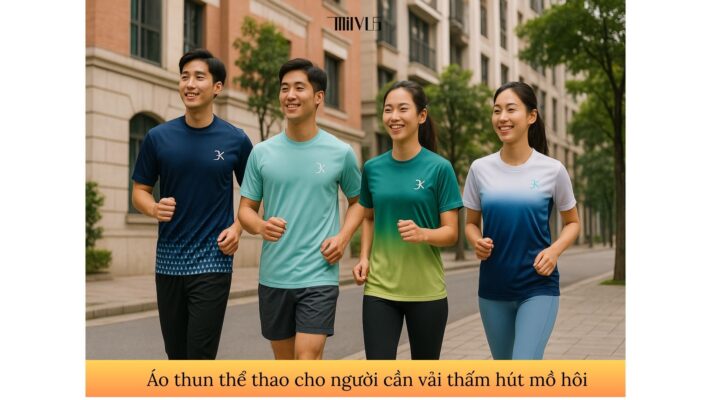 Áo thun thể thao cho người cần vải thấm hút mồ hôi