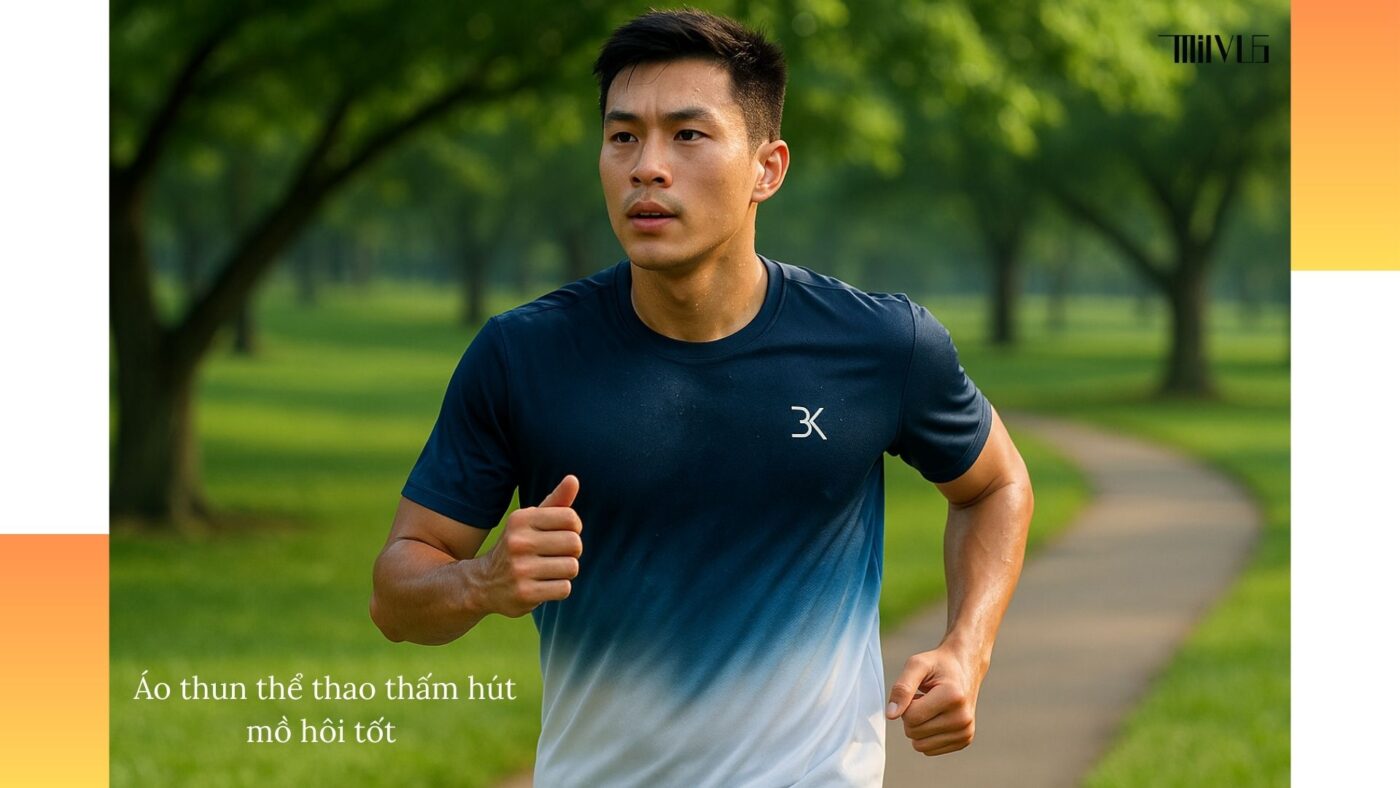 Áo thun thể thao cho người tập thể dục sáng sớm