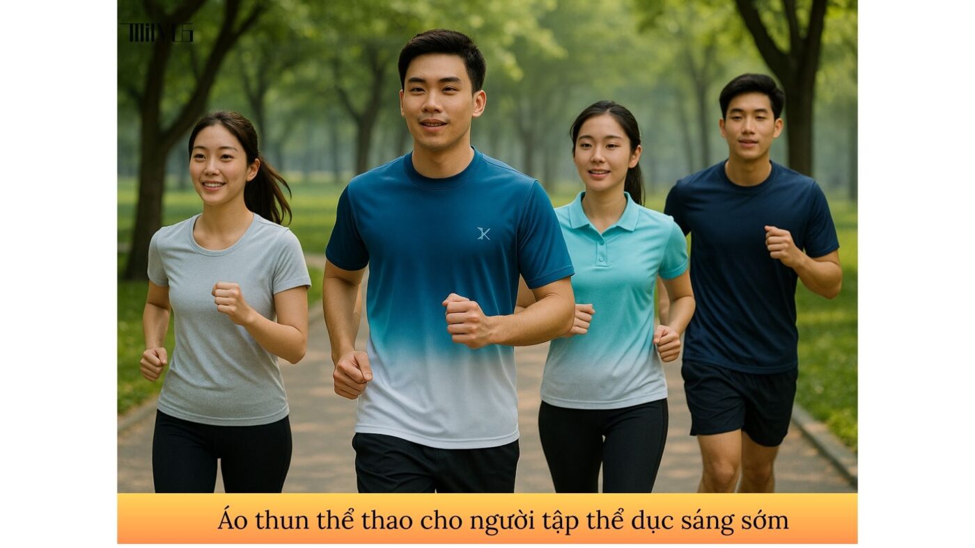 Áo thun thể thao cho người tập thể dục sáng sớm