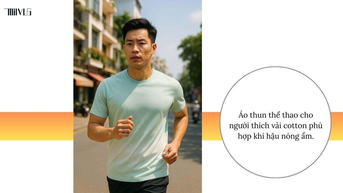 Áo thun thể thao cho người thích vải cotton