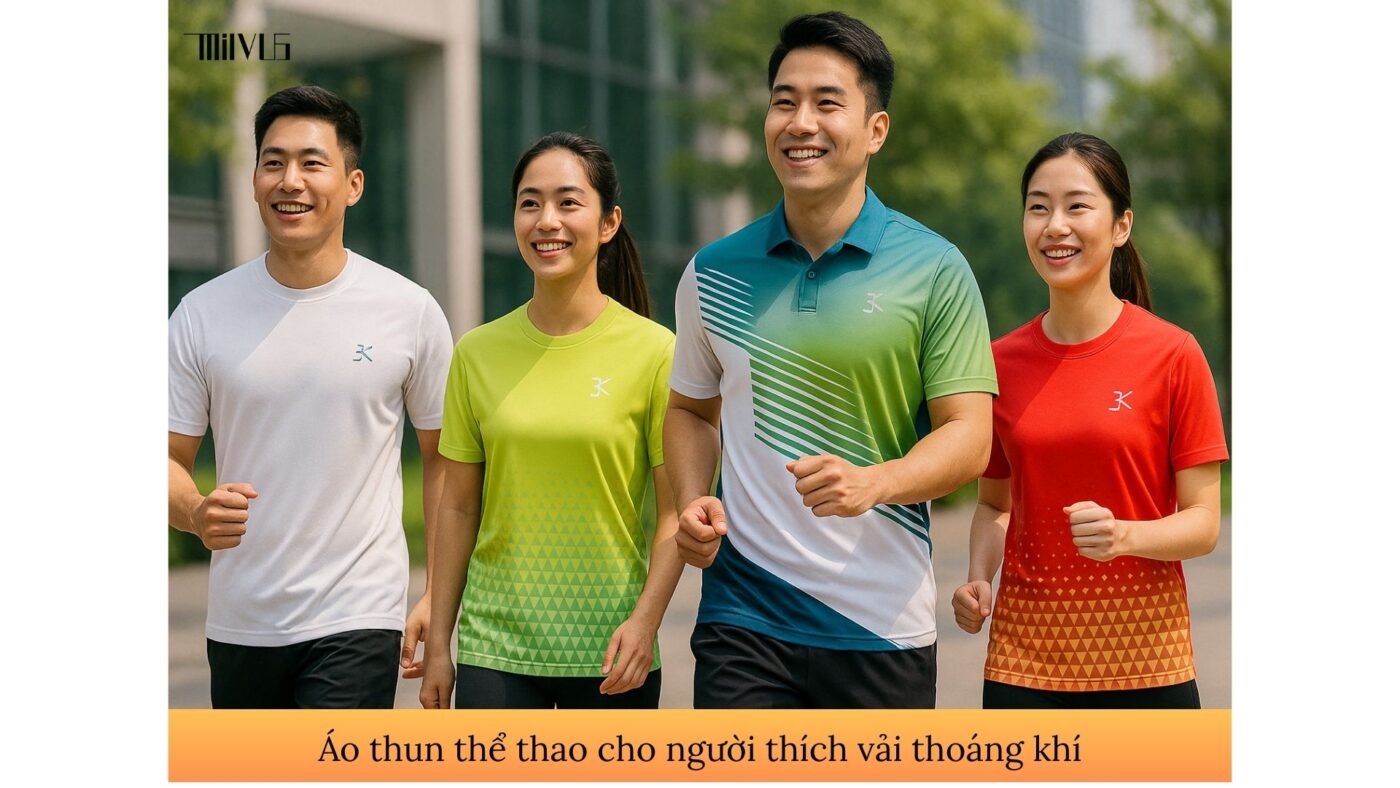 Áo thun thể thao cho người thích vải thoáng khí