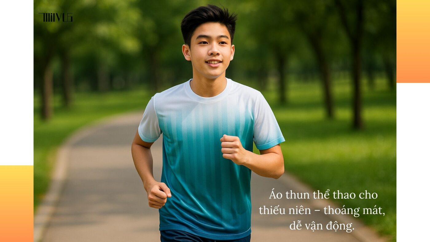 Lợi ích áo thun thể thao cho thiếu niên – thoáng mát, dễ vận động.