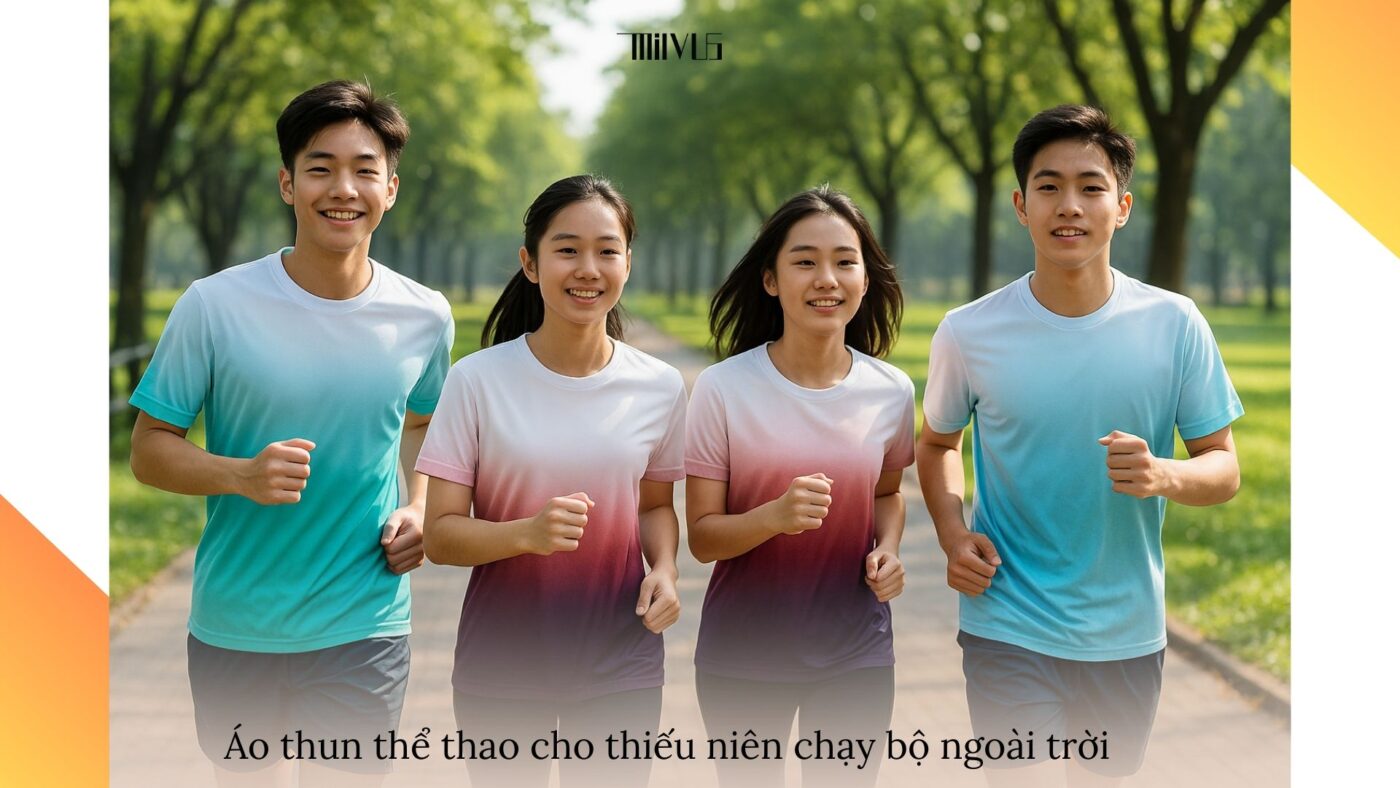 Áo thun thể thao cho thiếu niên chạy bộ ngoài trời – nhẹ, thoáng khí