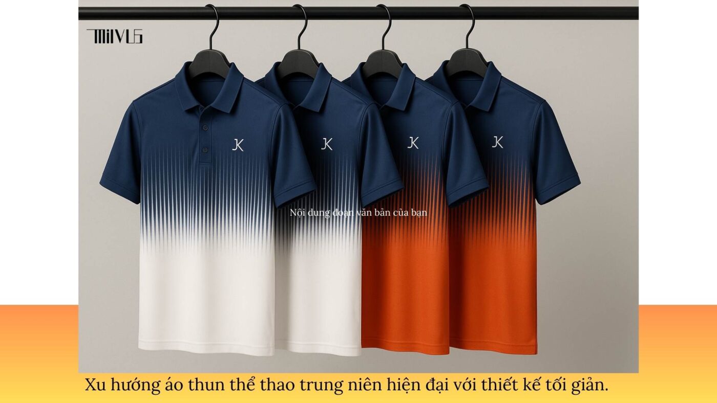 Xu hướng áo thun thể thao trung niên hiện đại với thiết kế tối giản.