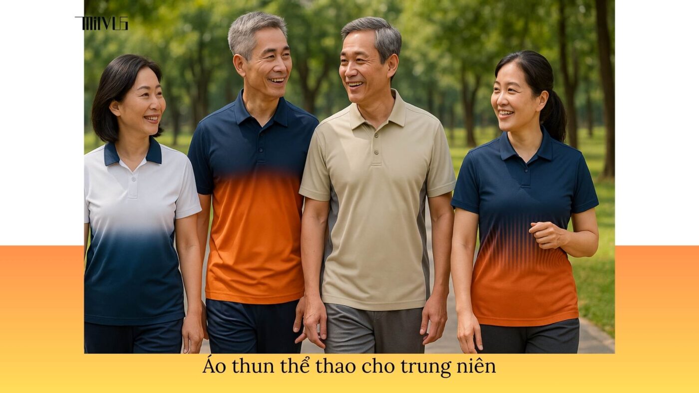 Áo thun thể thao cho trung niên – thoải mái, lịch sự, phù hợp nhiều hoạt động thể thao và thường ngày.