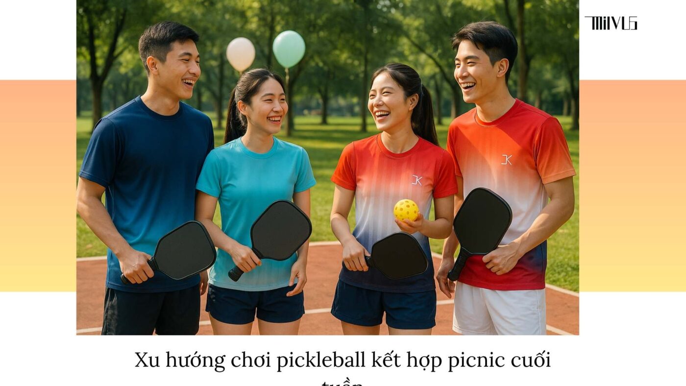 Quần áo pickleball cho nhóm bạn đi picnic cuối tuần