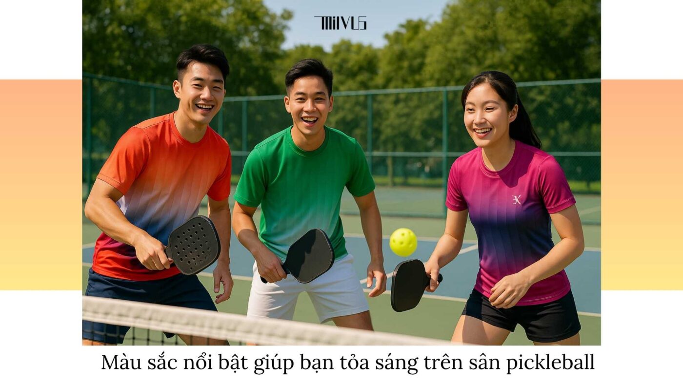 Quần áo pickleball cho sinh viên yêu màu sắc nổi bật