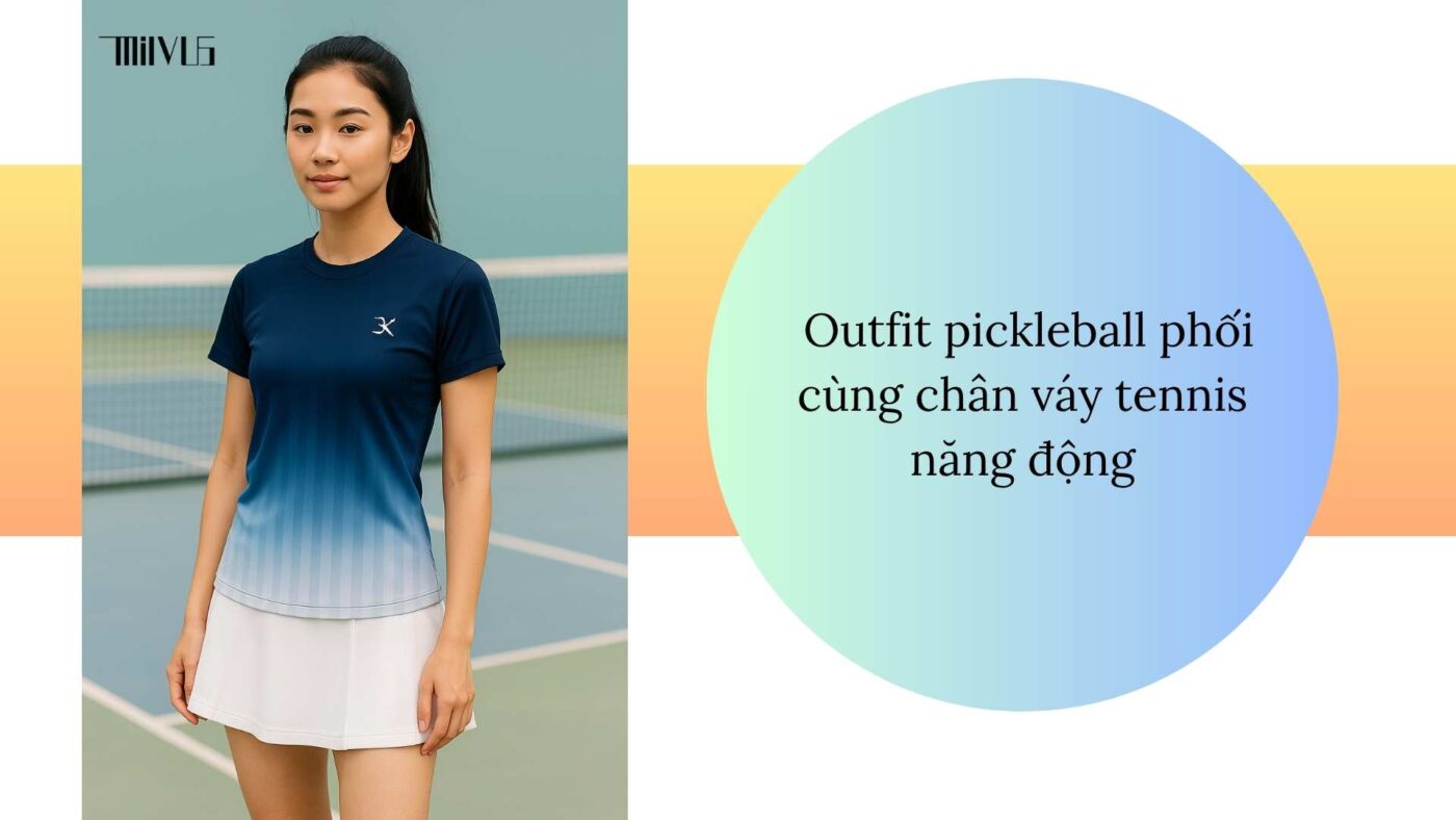Outfit pickleball cho bạn nữ thích phối đồ trendy
