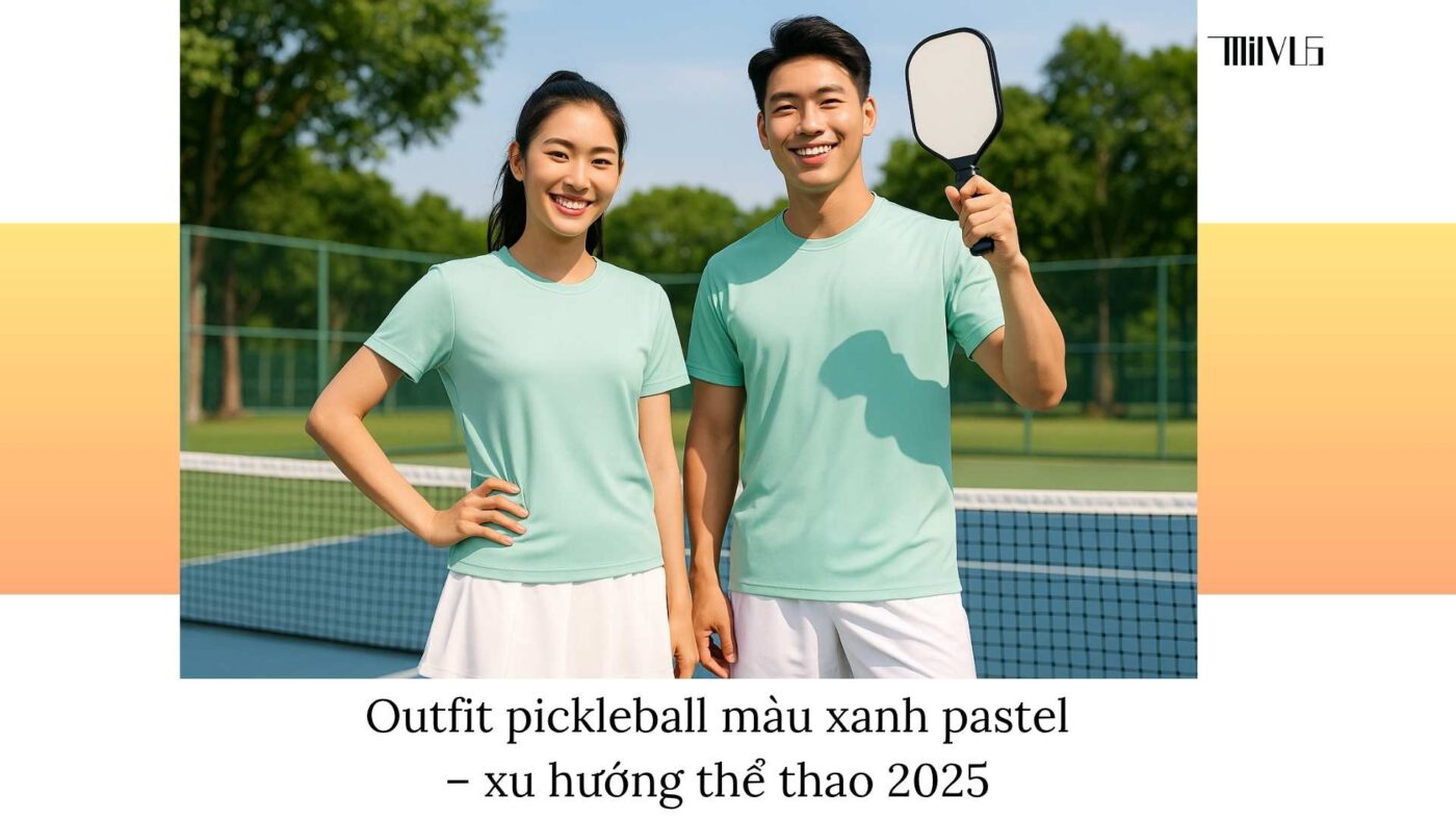 Outfit pickleball màu xanh pastel trẻ trung