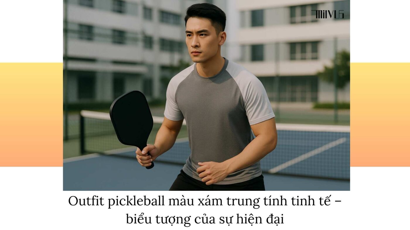 Outfit pickleball màu xám trung tính tinh tế