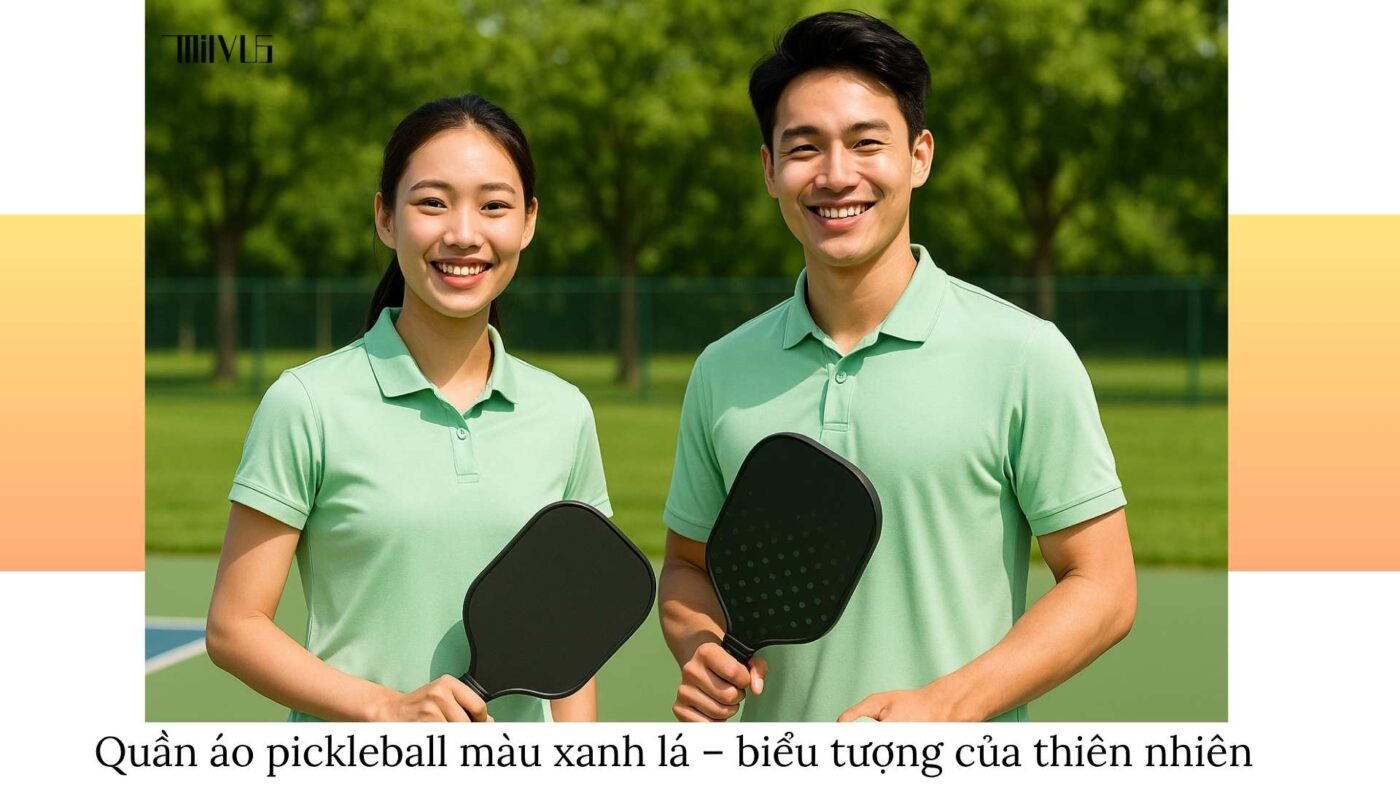 Quần áo pickleball màu xanh lá gần gũi thiên nhiên