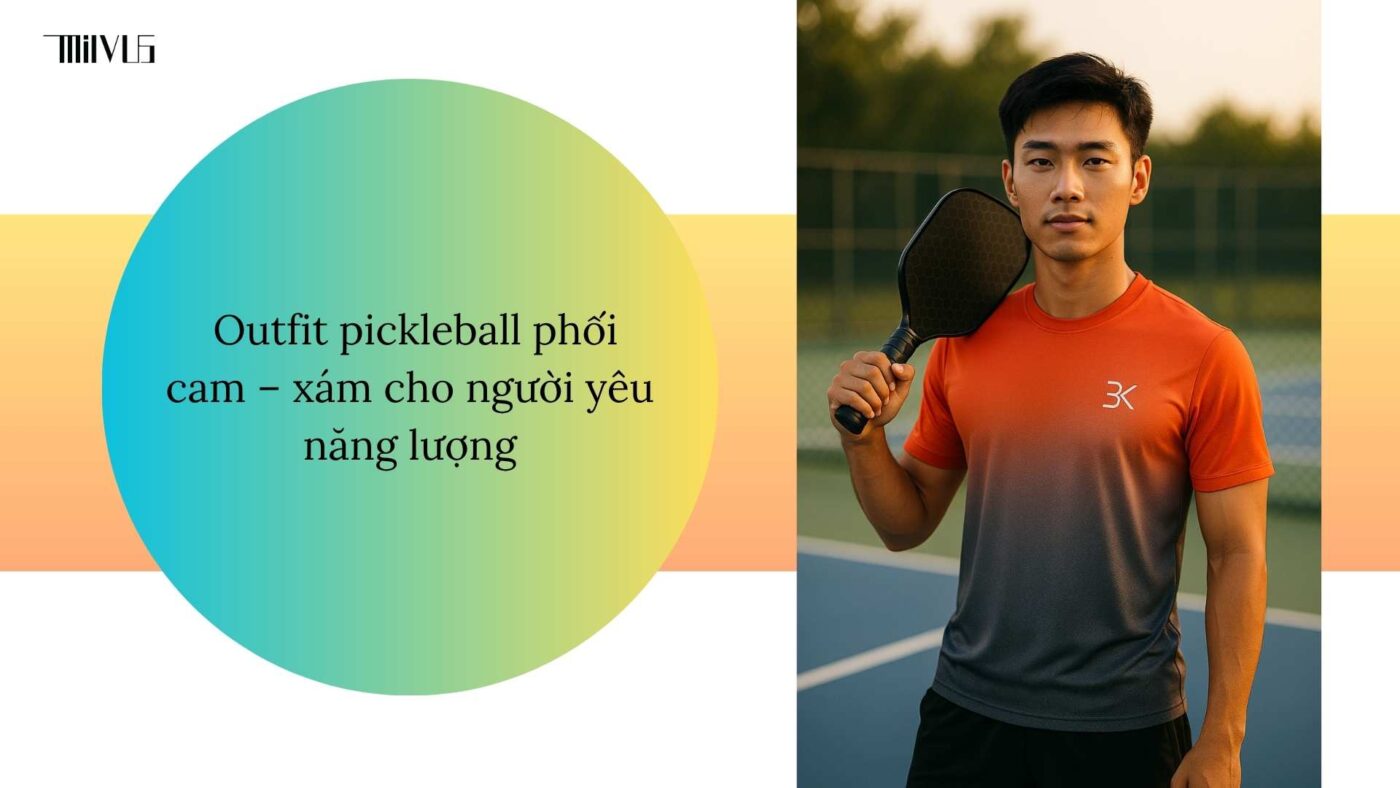 Outfit pickleball phối hai màu đối lập ấn tượng