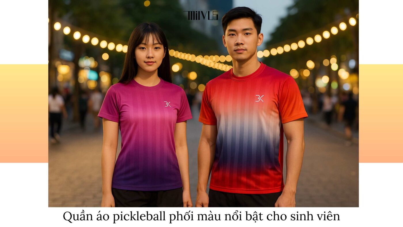 Quần áo pickleball cho nhóm sinh viên tập luyện sau giờ học