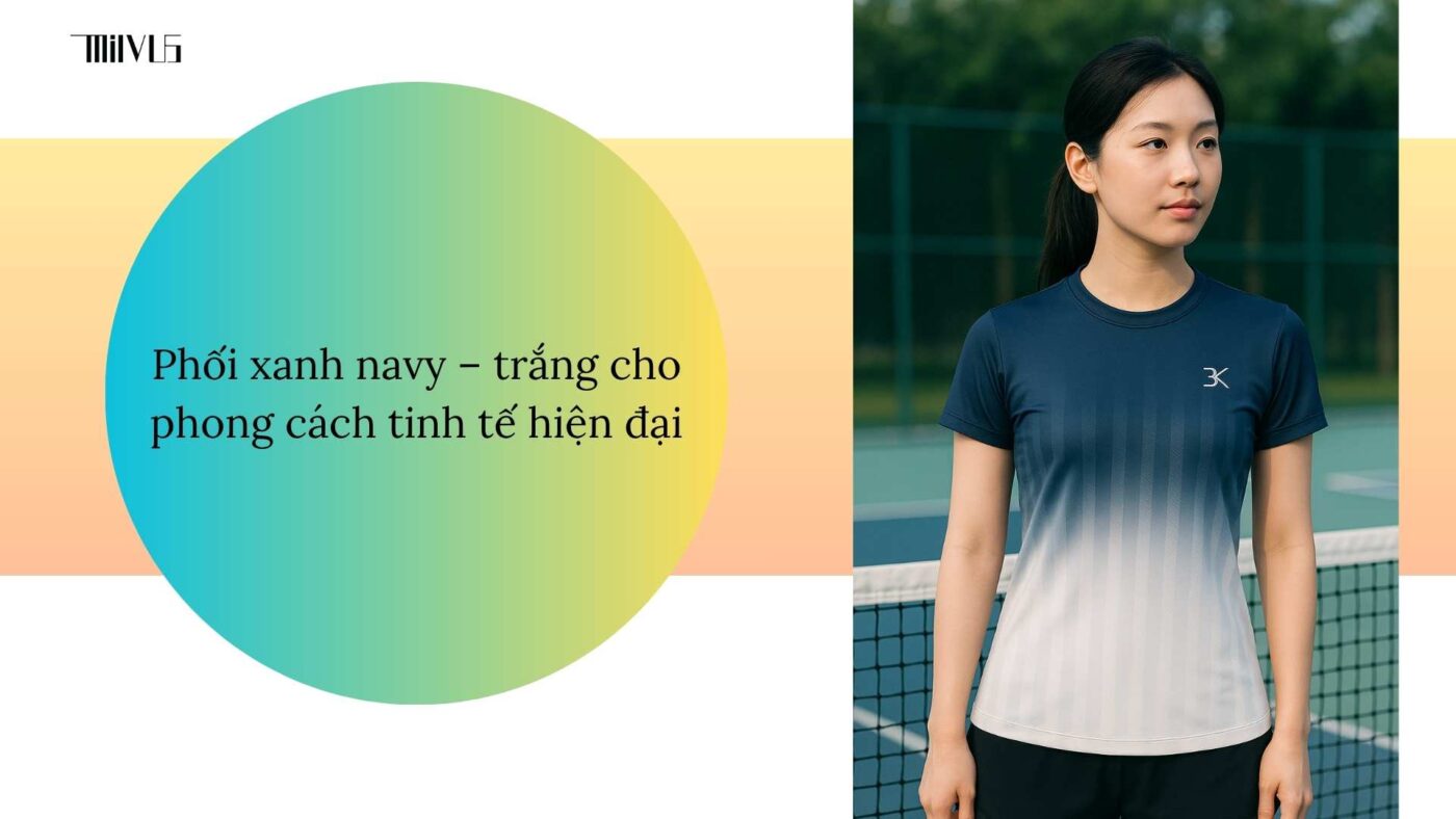Outfit pickleball phối hai màu đối lập ấn tượng