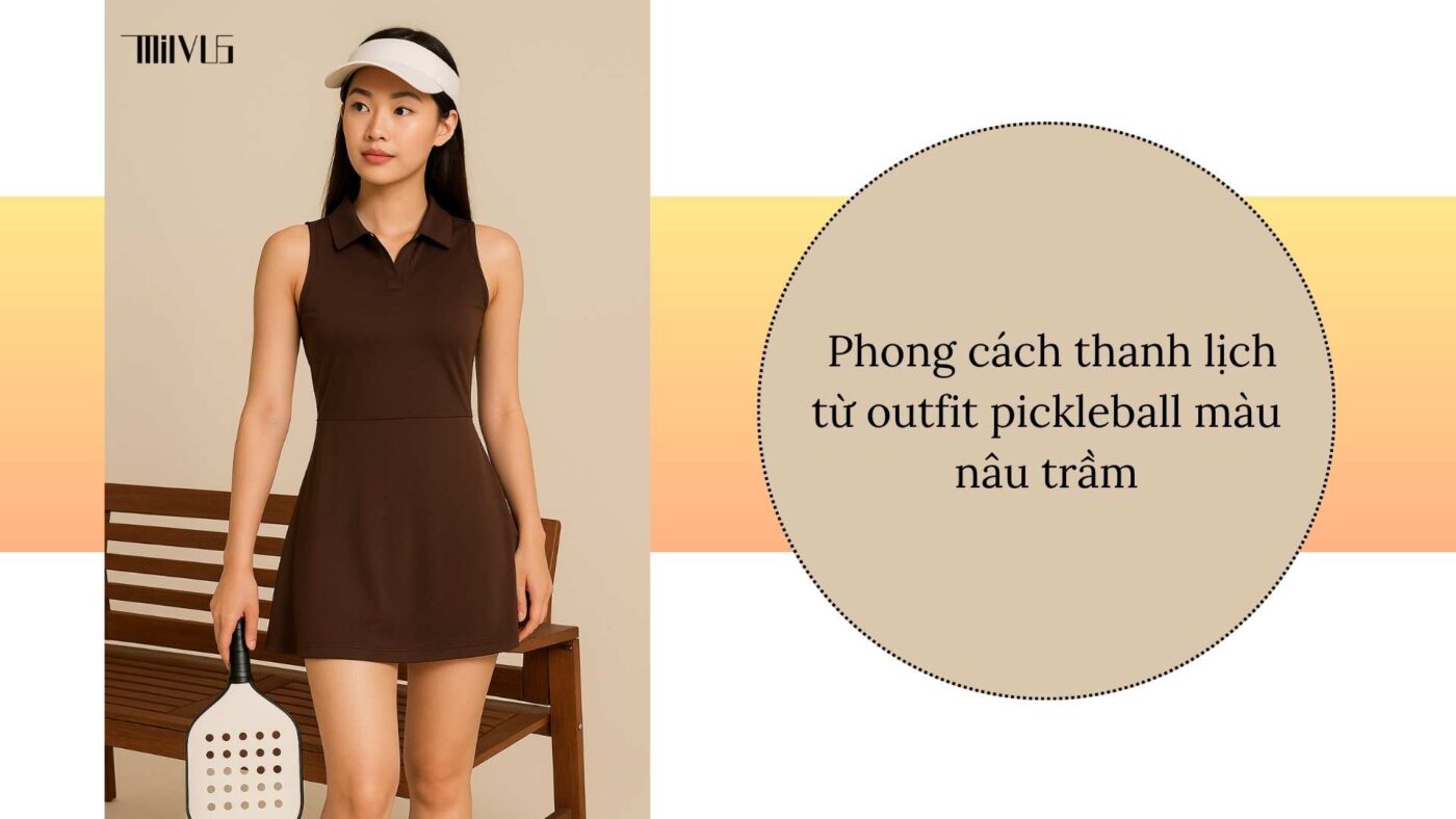 Quần áo pickleball màu nâu trầm sang trọng